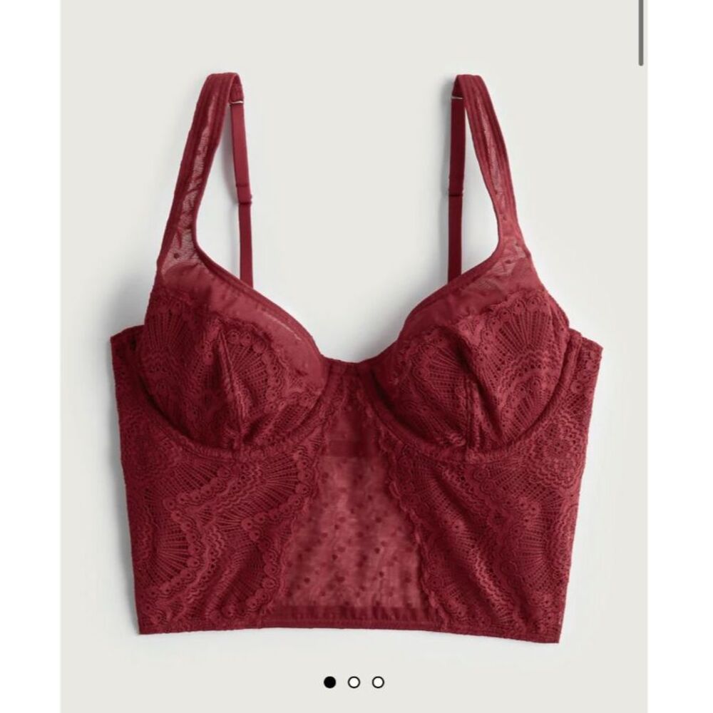 Hollister - Gilly Hicks Lace & Dot Mesh Bustier Bra Top